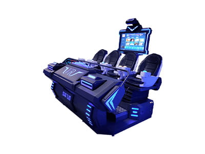 4-player dynamic VR theater platform with interactive screens and motion seats.