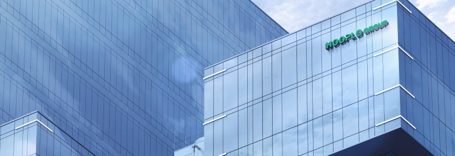 Office building of Hooplo Group, showcasing the company’s headquarters and corporate environment
